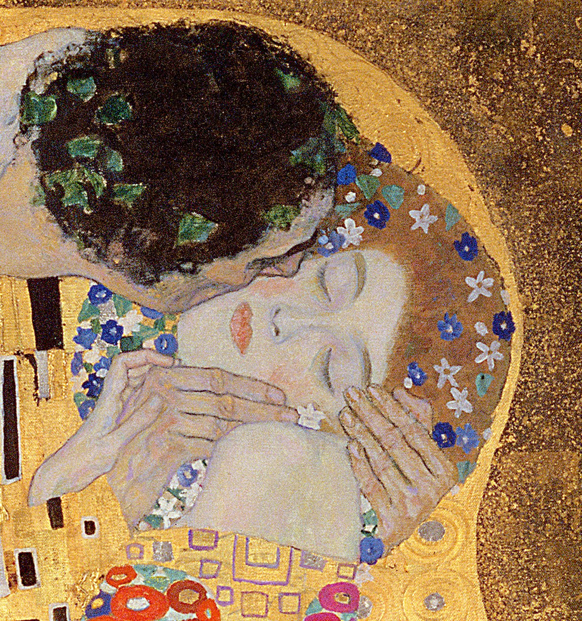 The Kiss, 1907-08  (detail of 601) by Gustav Klimt