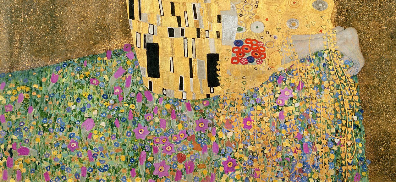 Öpücük, 1907-08 tuval üzerine yağlı boya, 601 detayı by Gustav Klimt