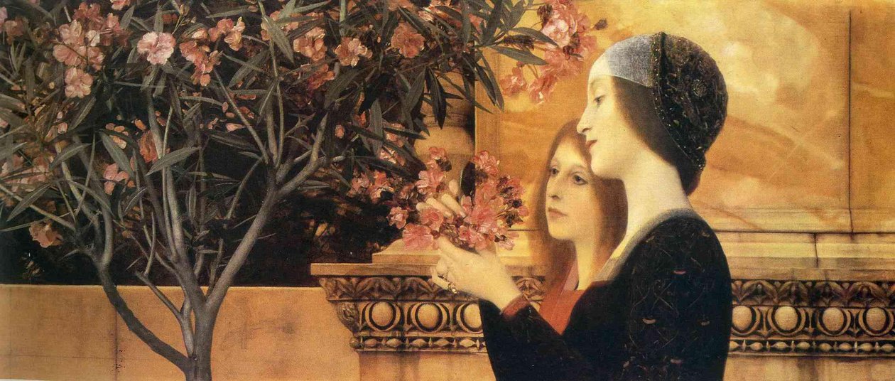 Zakkumlu iki kız by Gustav Klimt