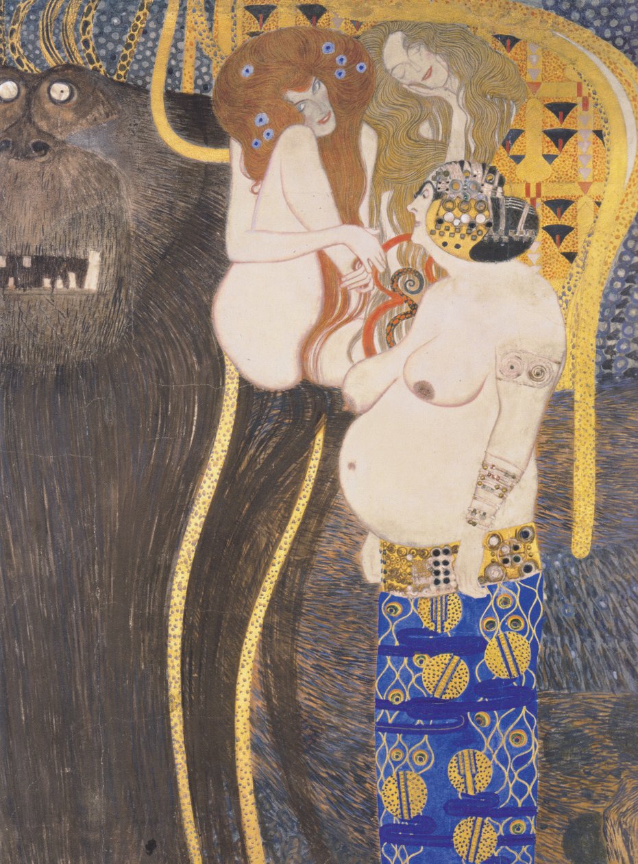 Typhoeus ve şehvet, iffetsizlik, ölçüsüzlük by Gustav Klimt