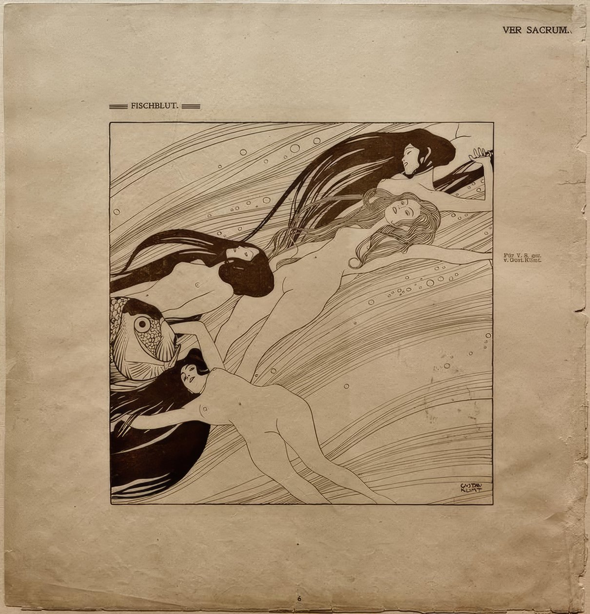 Ver Sacrum 1898, Fischblut / G.Klimt by Gustav Klimt