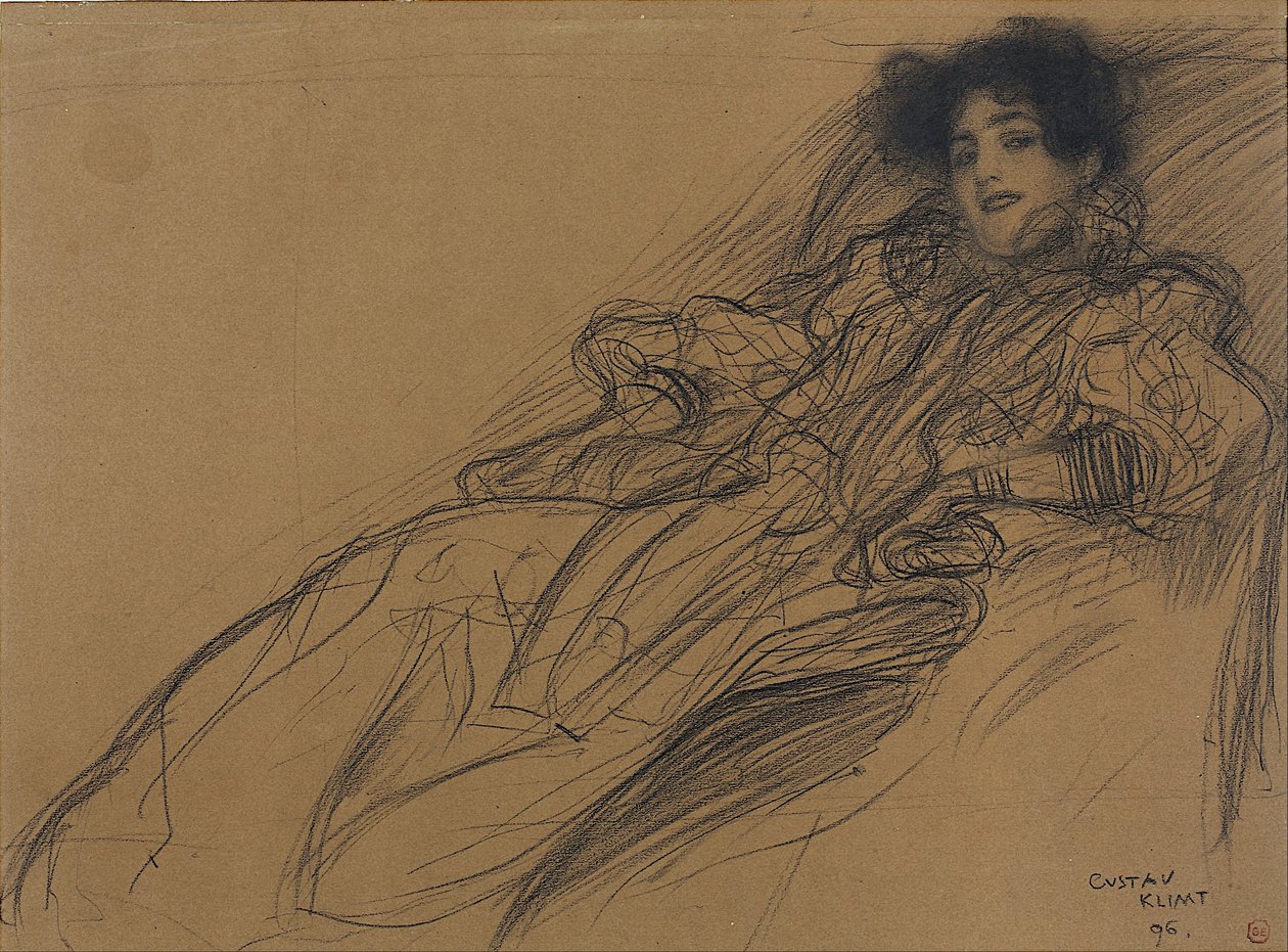 Koltukta Genç Kadın by Gustav Klimt