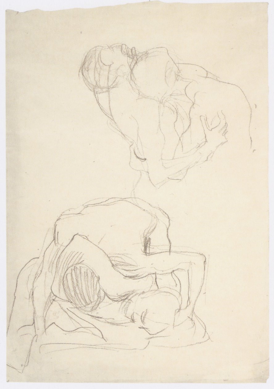 İki çift güreşçi by Gustav Klimt