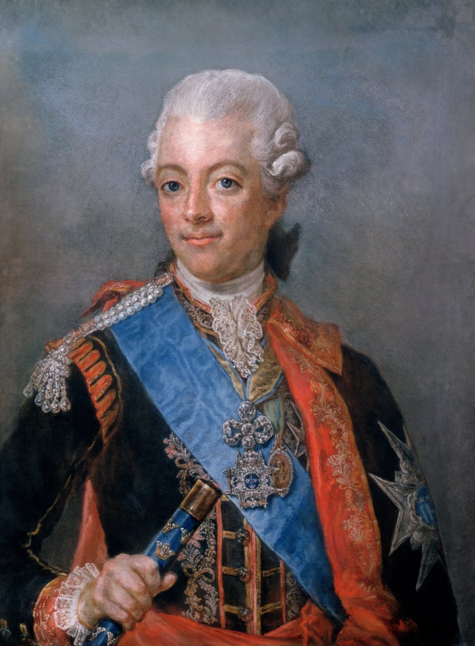 İsveç Kralı III. Gustav (1746-92) (pastel) by Gustaf Lundberg