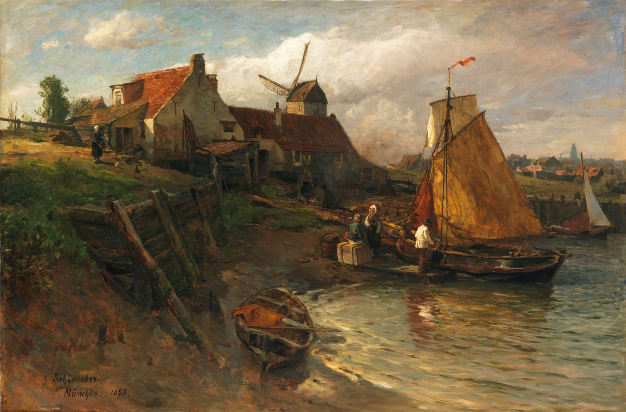 Hollanda kıyısında yaz by Gustav Schönleber