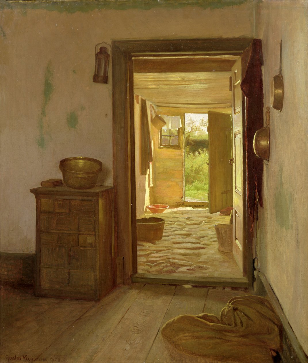 Açık Kapılı Çiftlik Evi İçi by Gustav Vermehren