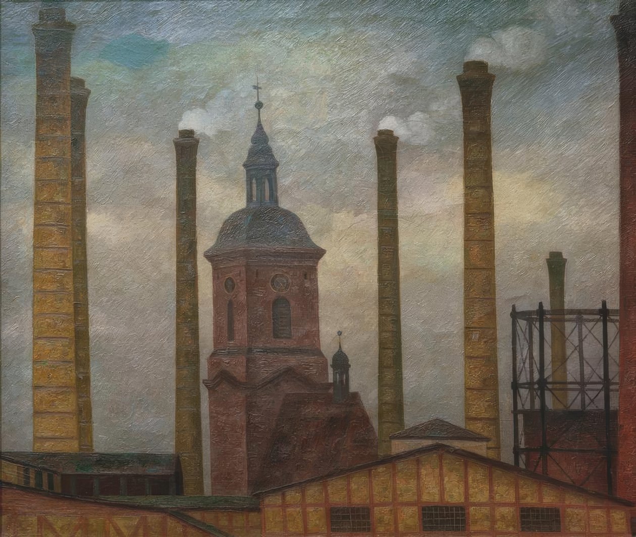 G. Wunderwald, kilise ve fabrika by Gustav Wunderwald