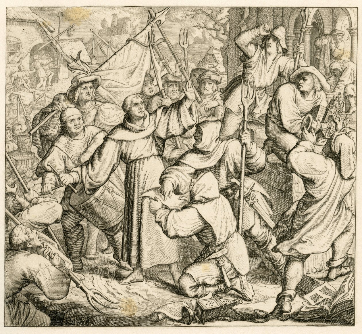 Martin Luther Seeburg'da Köylü Savaşına karşı vaaz veriyor by Gustav Ferdinand Leopold Konig