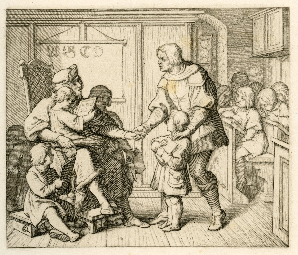 Martin Luther'in Mansfeld'deki okula kaydı by Gustav Ferdinand Leopold Konig