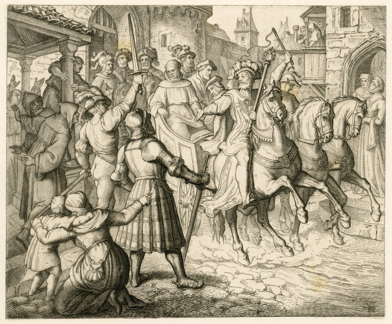 Worms'ta Martin Luther'in resepsiyonu by Gustav Ferdinand Leopold Konig