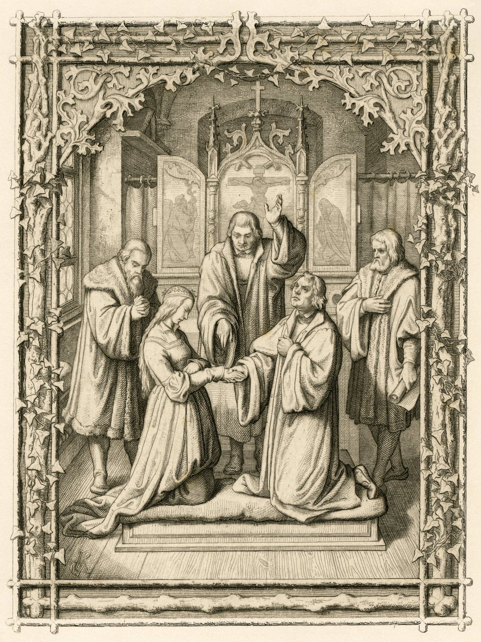 Düğün Martin Luther ve Katharina von Bora (Catherine de Bore by Gustav Ferdinand Leopold Konig