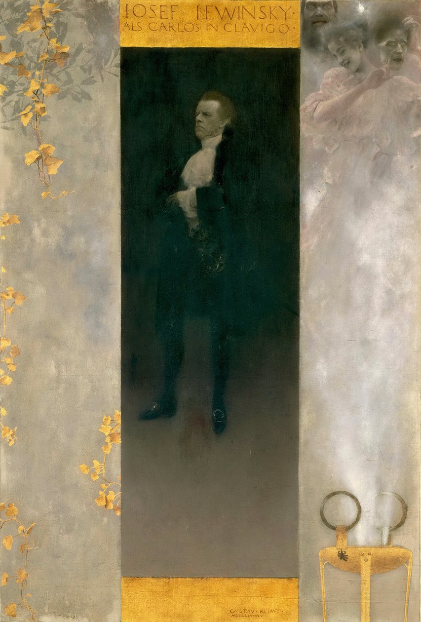 Oyuncu Josef Lewinsky, Carlos rolünde, 1895 by Gustav Klimt