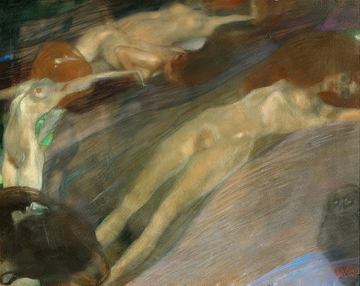 Hareketli su. 1898 by Gustav Klimt