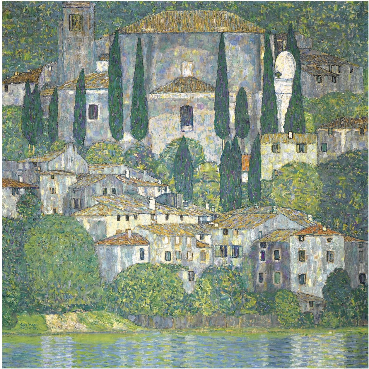 Cypresses ile Cassone Peyzaj Kilisesi, 1913 by Gustav Klimt