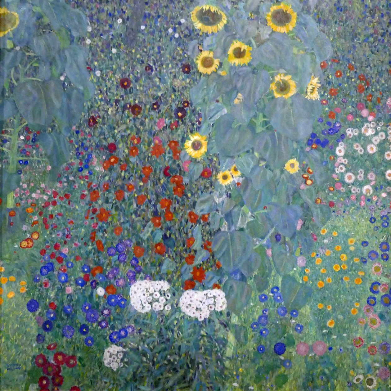 Güneş çiçekleri ile yazlık bahçe by Gustav Klimt