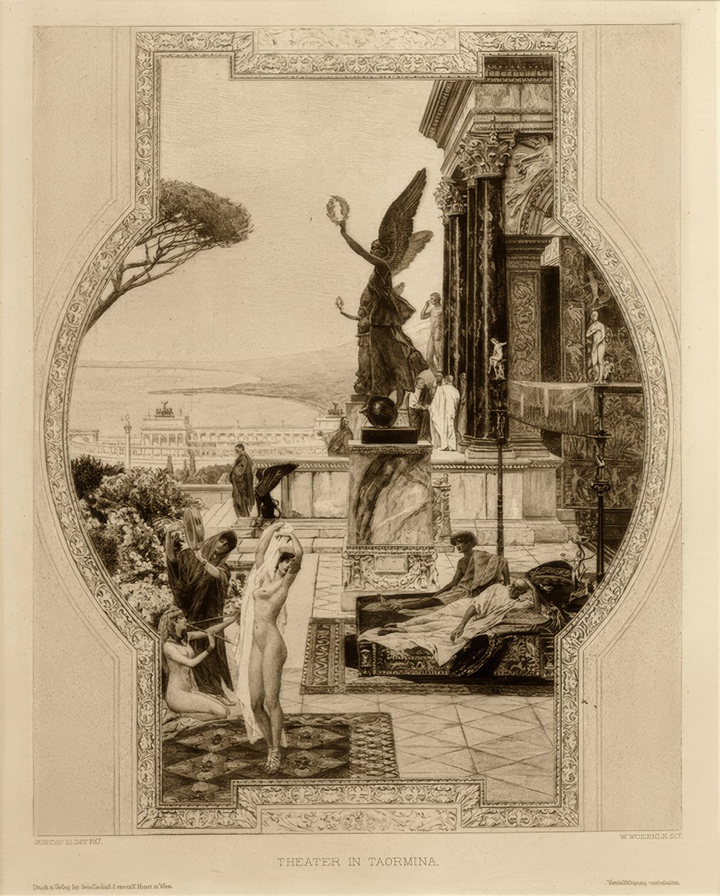 Das antike Tiyatrosu, Taormina by Gustav Klimt