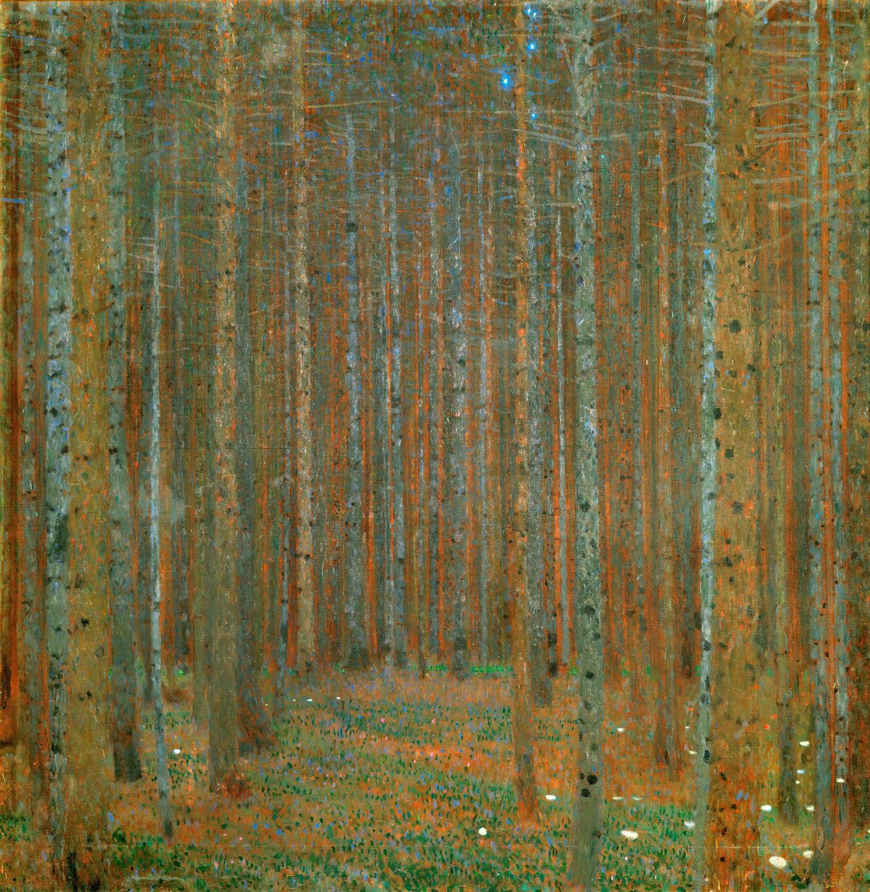 Fir Forest I - Klimt, Gustav (1862-1918) - 1901 - Tuval üzerine yağlıboya - 90x90 - Kunsthaus Zug, Collection Kamm by Gustav Klimt