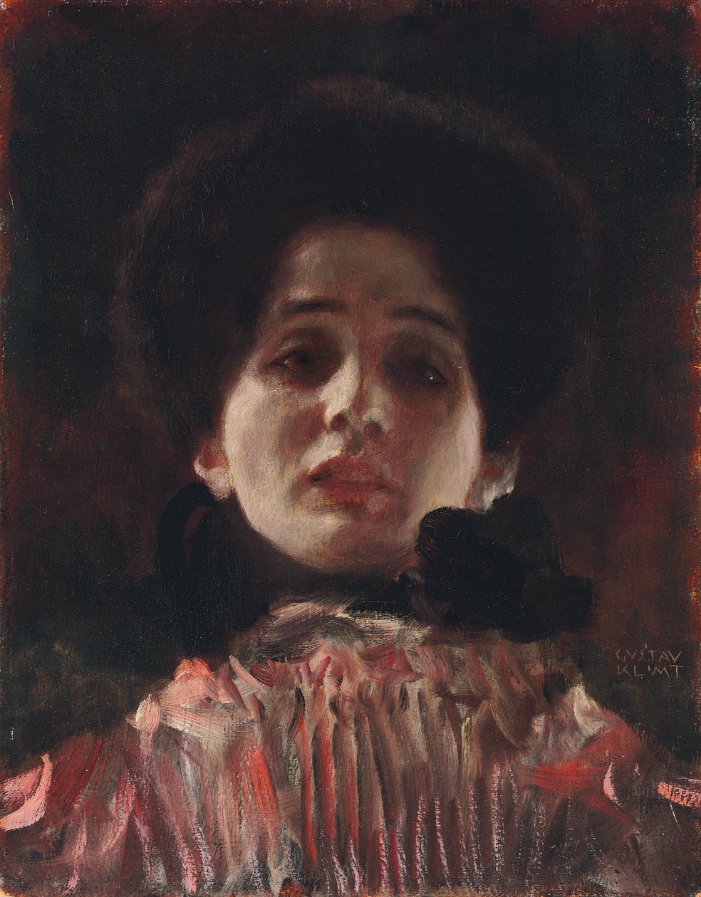 Bir Hanımefendinin Tam Yüz Portresi; Damenbildnis önde, 1898 dolayları by Gustav Klimt