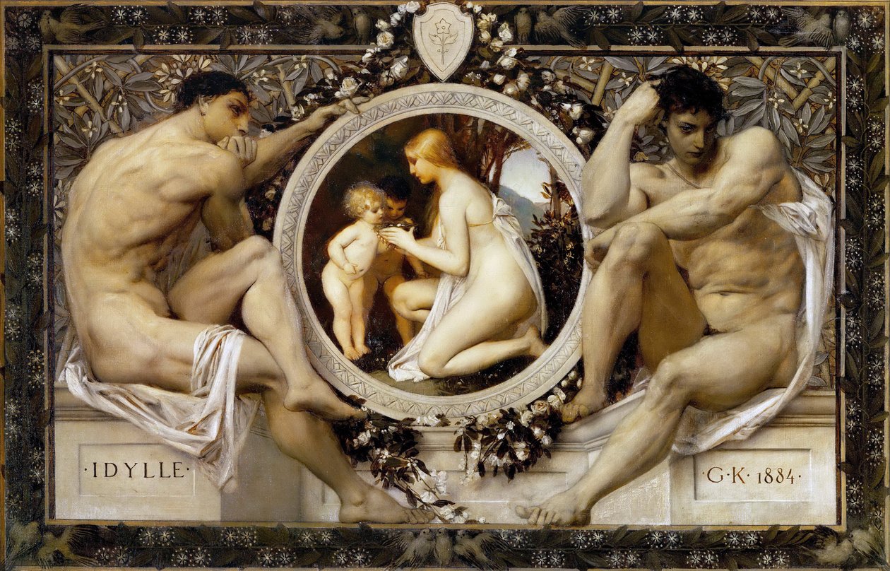İdil - Klimt, Gustav (1862-1918) - 1884 - Tuval üzerine yağlı boya - 49,5x73,5 - Viyana Müzesi by Gustav Klimt