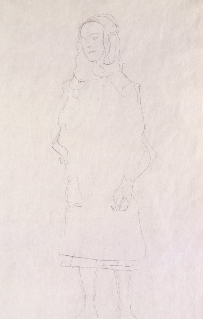 Mada Primavesi, c.1925 (simli japon kağıdına kurşun kalem) by Gustav Klimt