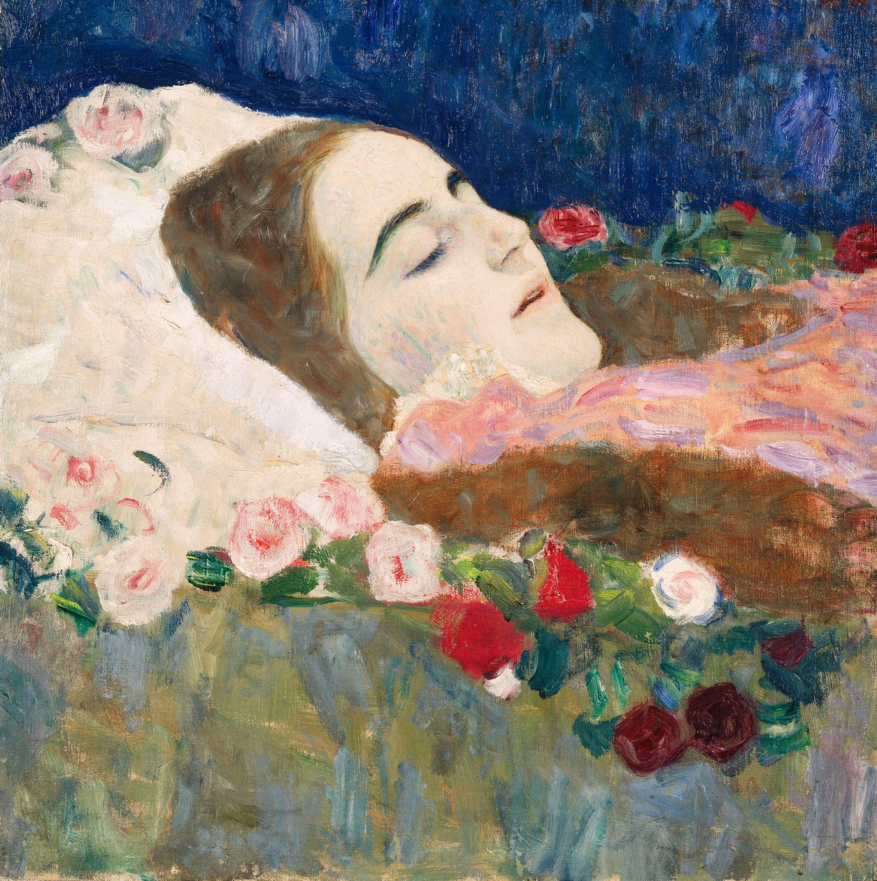 Bayan Ria Munk ölüm döşeğinde; Fraulein Ria Munk ölüm döşeğinde, c.1910 by Gustav Klimt