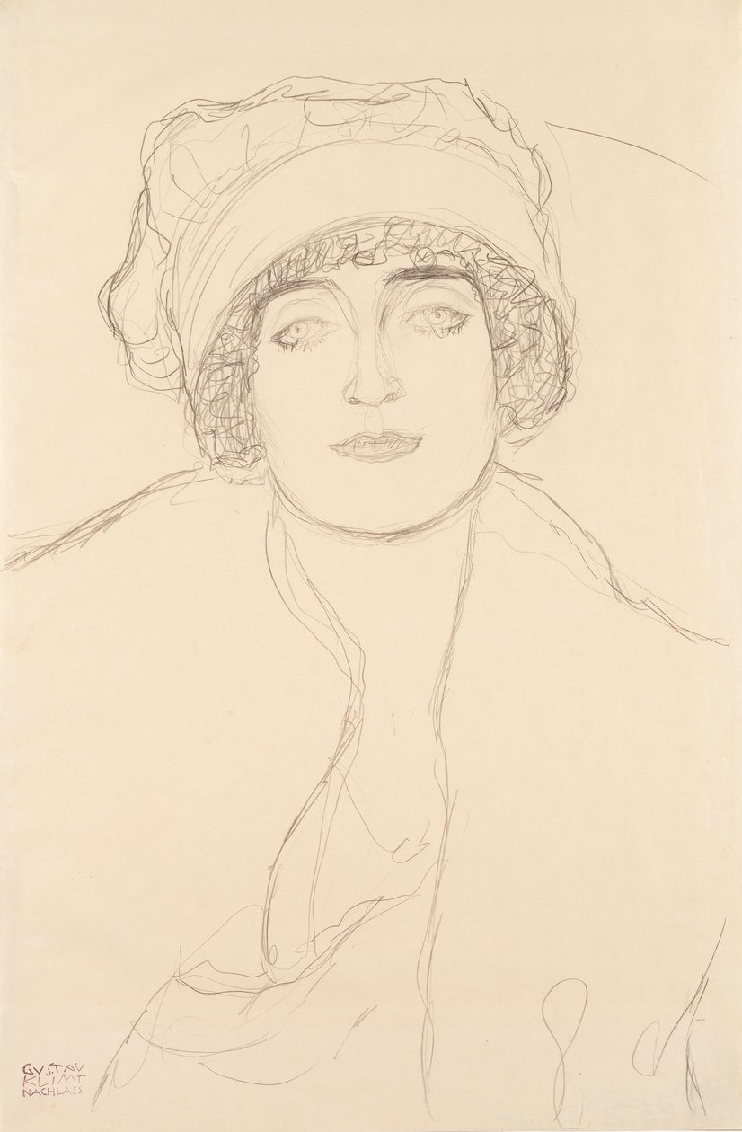 Şapkalı Portre, 1917-118 by Gustav Klimt