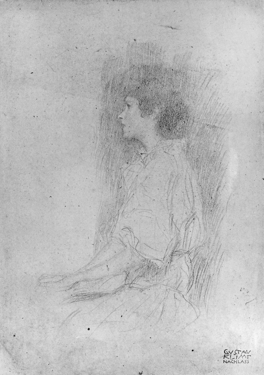 Gölgede Oturan Kız by Gustav Klimt