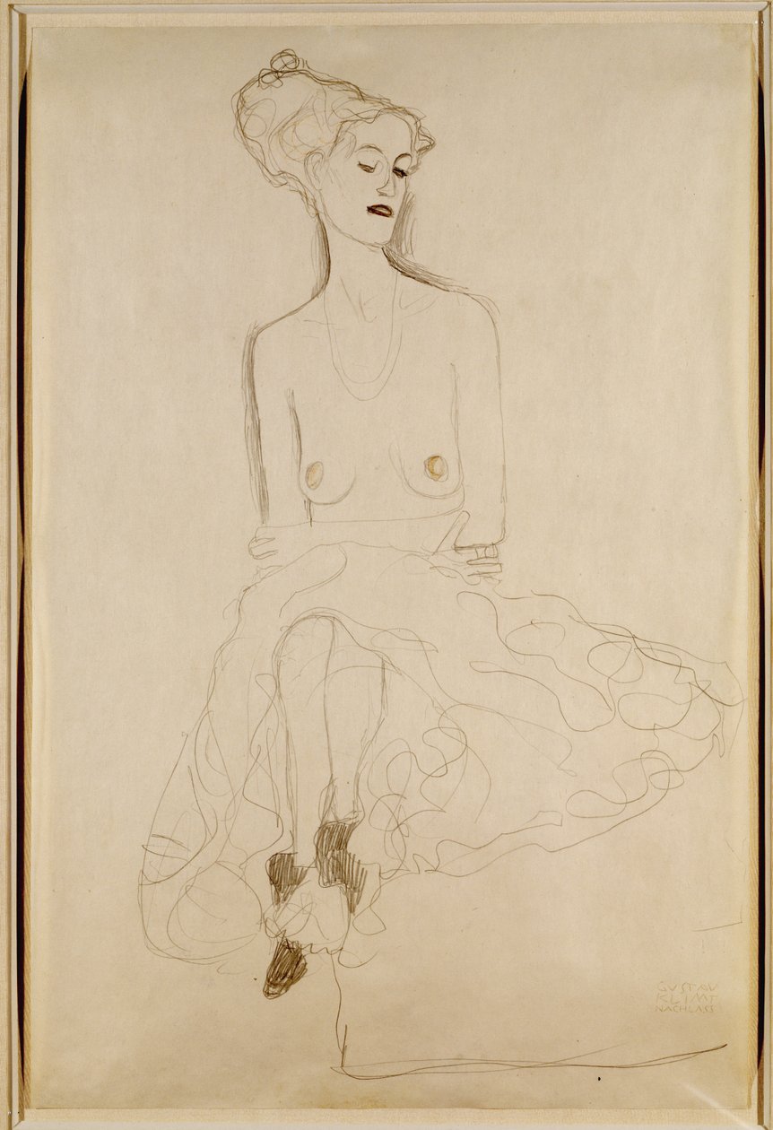 Oturan Kadın, 1908 by Gustav Klimt