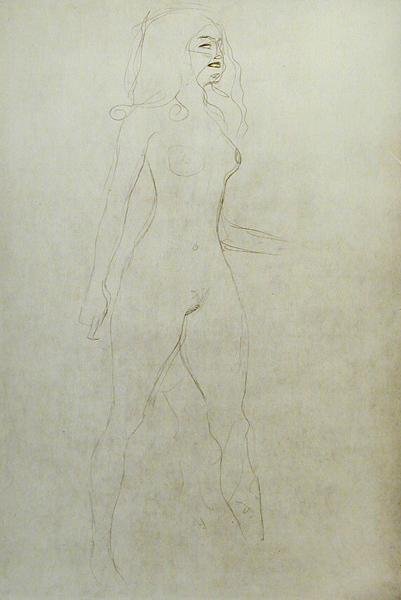Çıplak Ayakta (verso) by Gustav Klimt