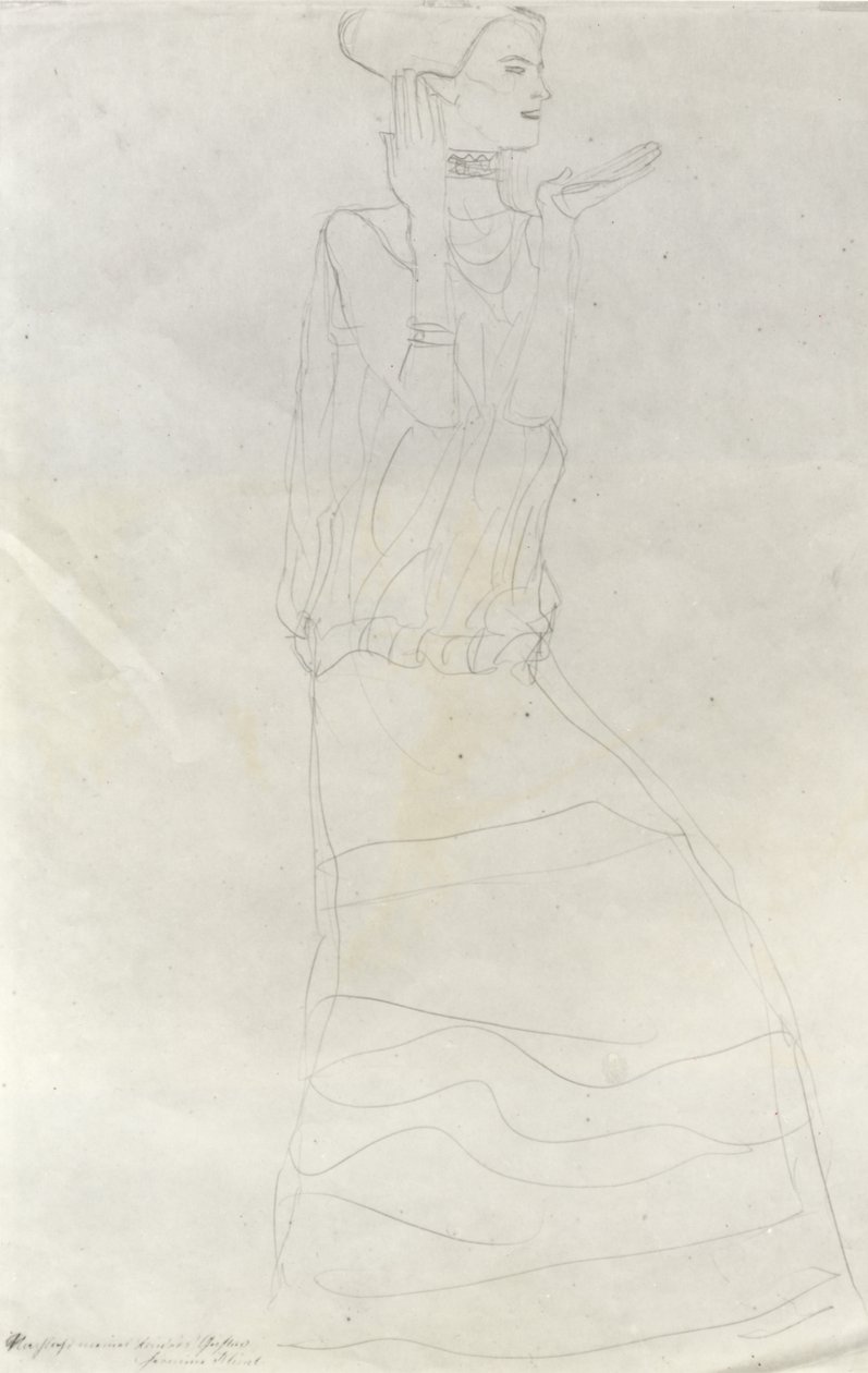 Ellerini kaldırmış duran kadın by Gustav Klimt