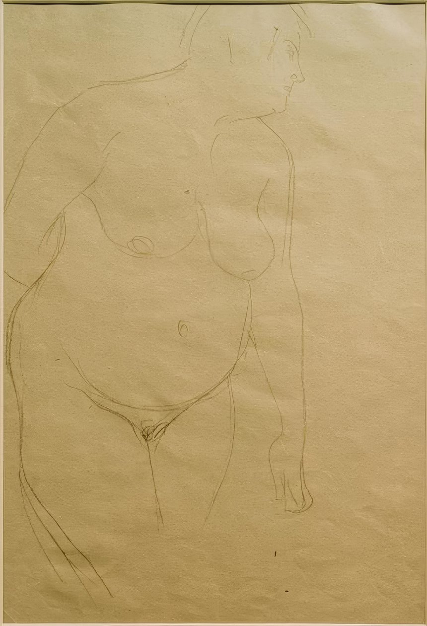 Ayakta, şişman kadın çıplak hafifçe sağa (çalışma) by Gustav Klimt