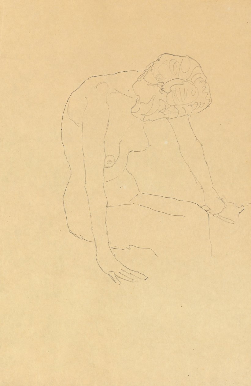 Çıplak Kadın Çalışması, c.1908-1909 by Gustav Klimt