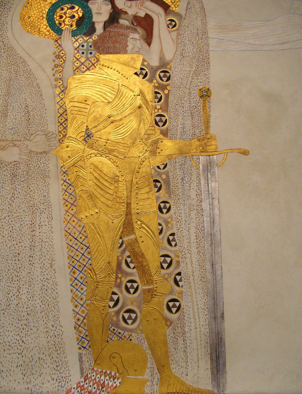 Beethoven Frizi, Detay: Parlayan Zırhlı Şövalye by Gustav Klimt