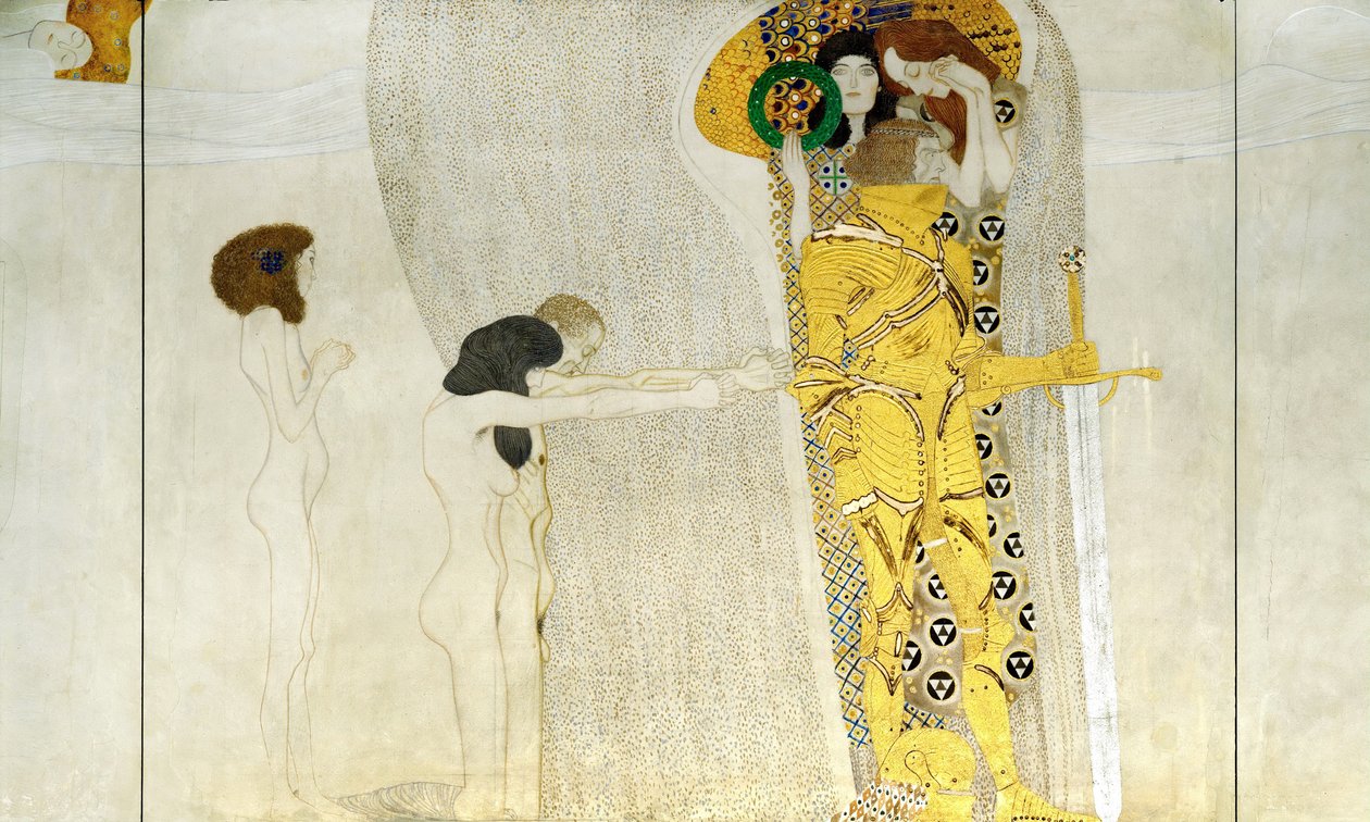 Beethoven Frizi, Detay: Parlayan Zırhlı Şövalye, 1902 by Gustav Klimt