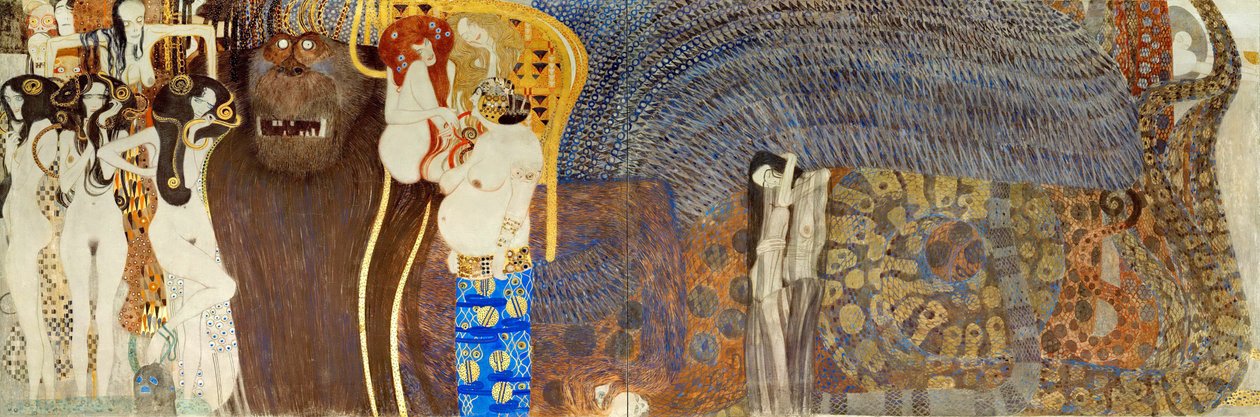 Beethoven Frizi, Detay: Düşman Kuvvetler, 1902 by Gustav Klimt