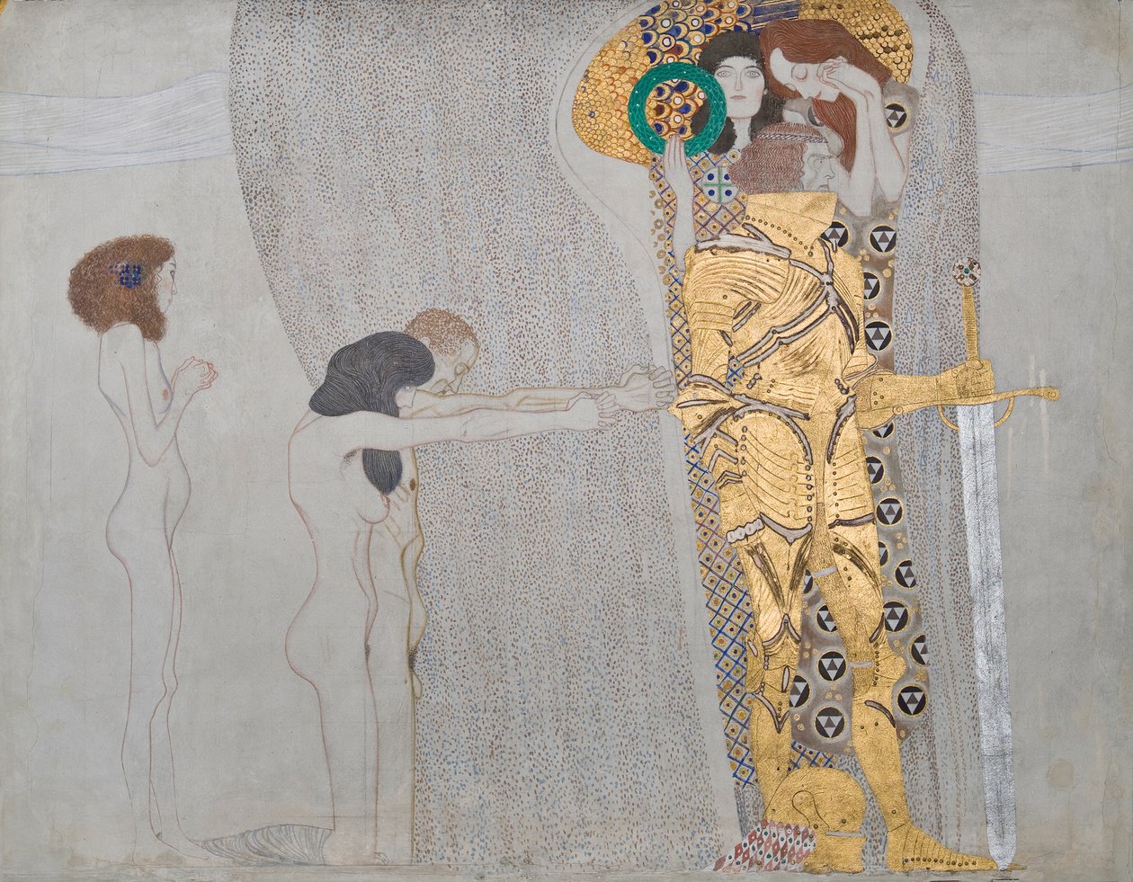 Beethoven Frizinden Mutluluk Özlemi", 1902 by Gustav Klimt