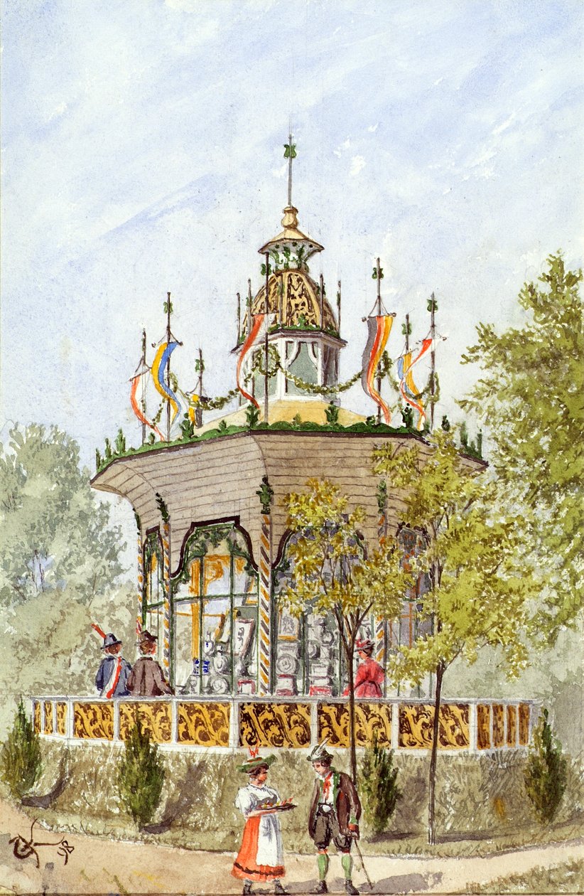 1898 Viyana Schützenfest hediye tapınağı by Gustav Korompay