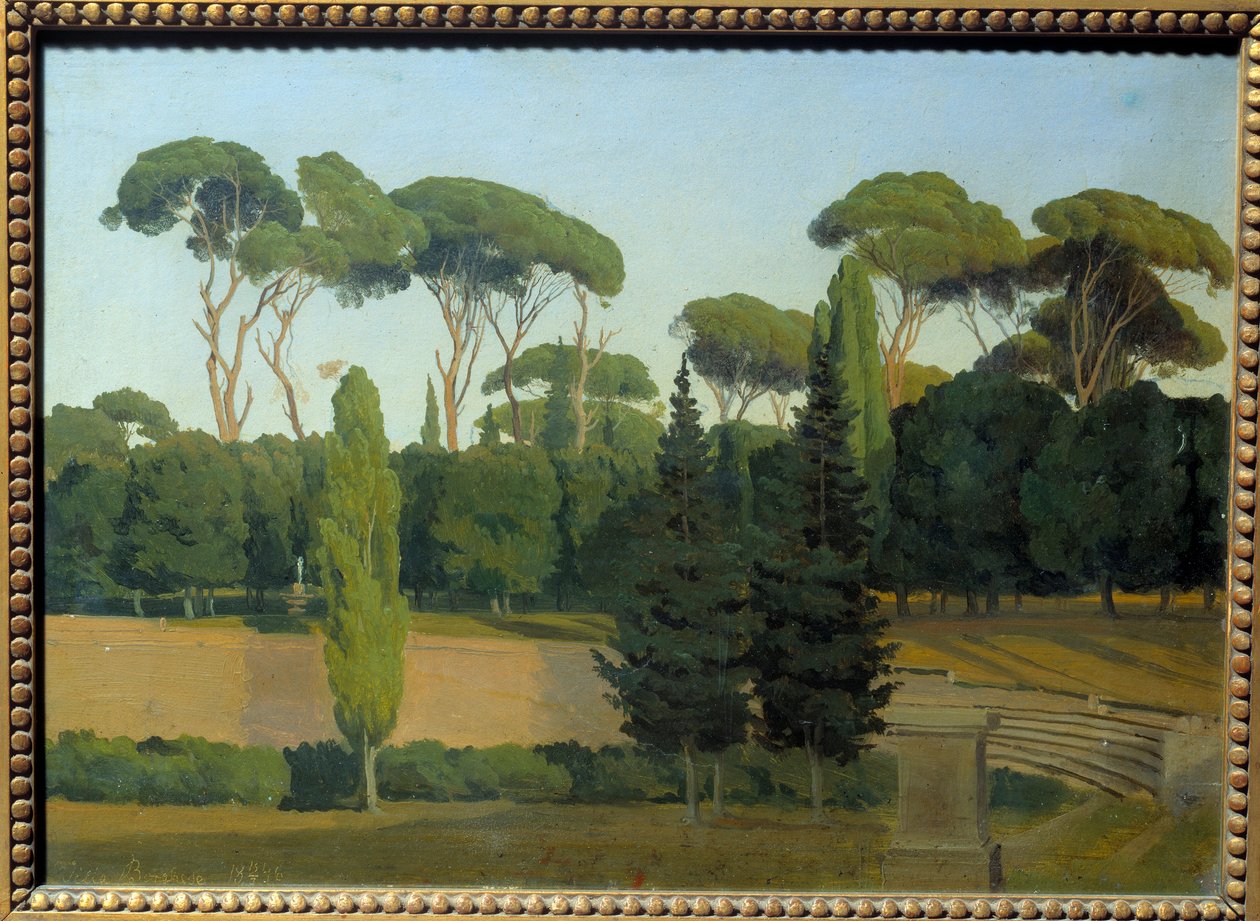 Villa Borghese'nin bahçelerinde. Gustaf Wilhem Palm (1810 - 1890) tarafından yapılan tablo Ec. dava açıldı. by Gustav Palm