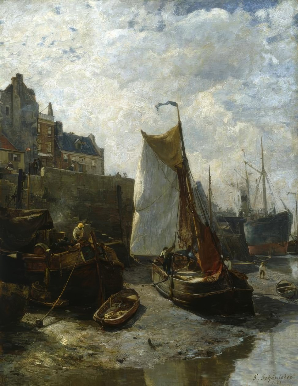 Anvers limanında düşük gelgit by Gustav Schönleber