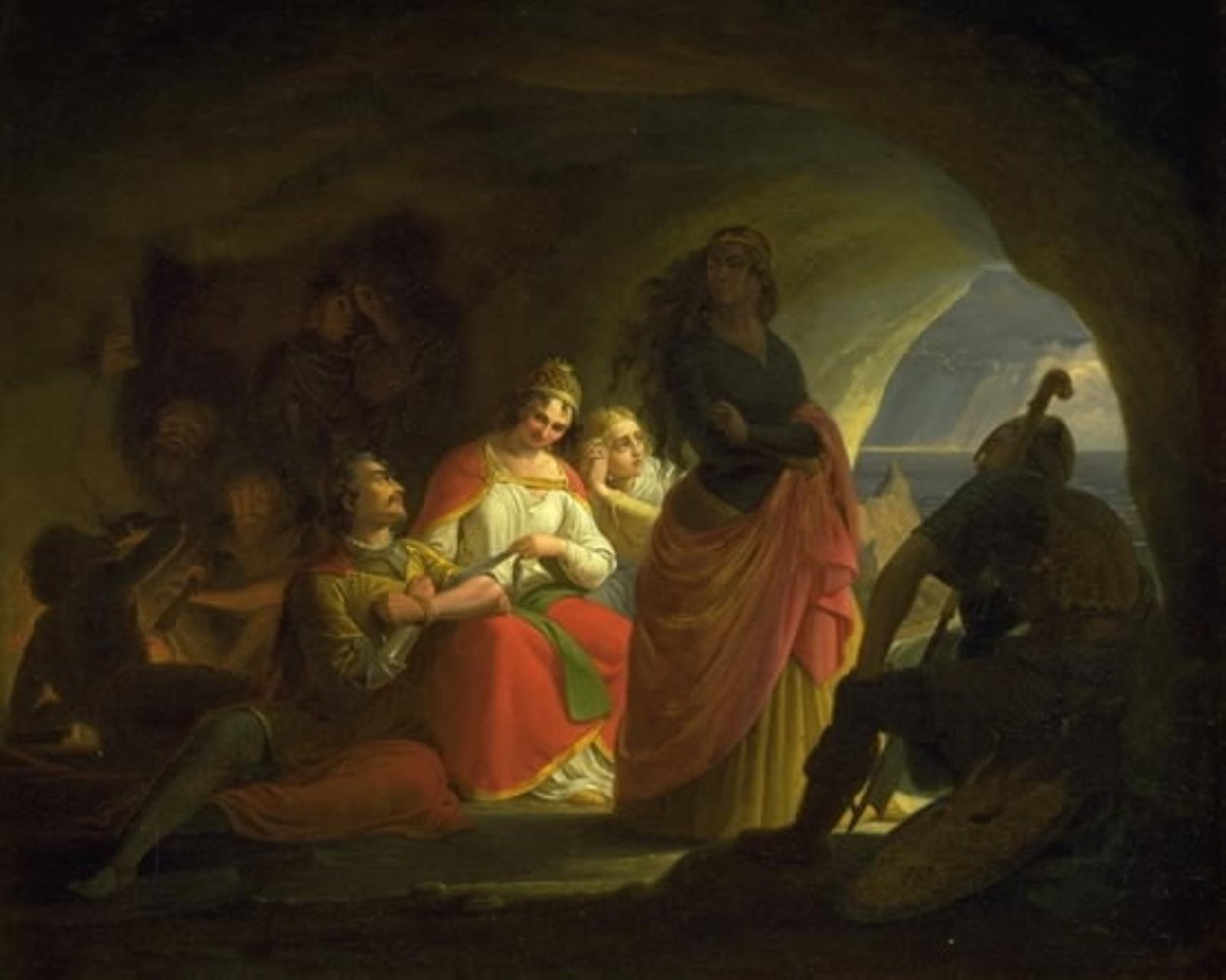 Prens Buris, Liden Kirsten, Skøn Hulfrid ve Stolt Ingefrid, Ulf Svartskæg tarafından yakalandı by Gustav Theodor Wegener