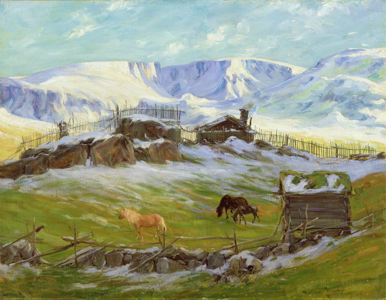 Dağın üzerinde sabah güneşi, Vaga (tuval üzerine yağlı boya) by Gustav Wentzel