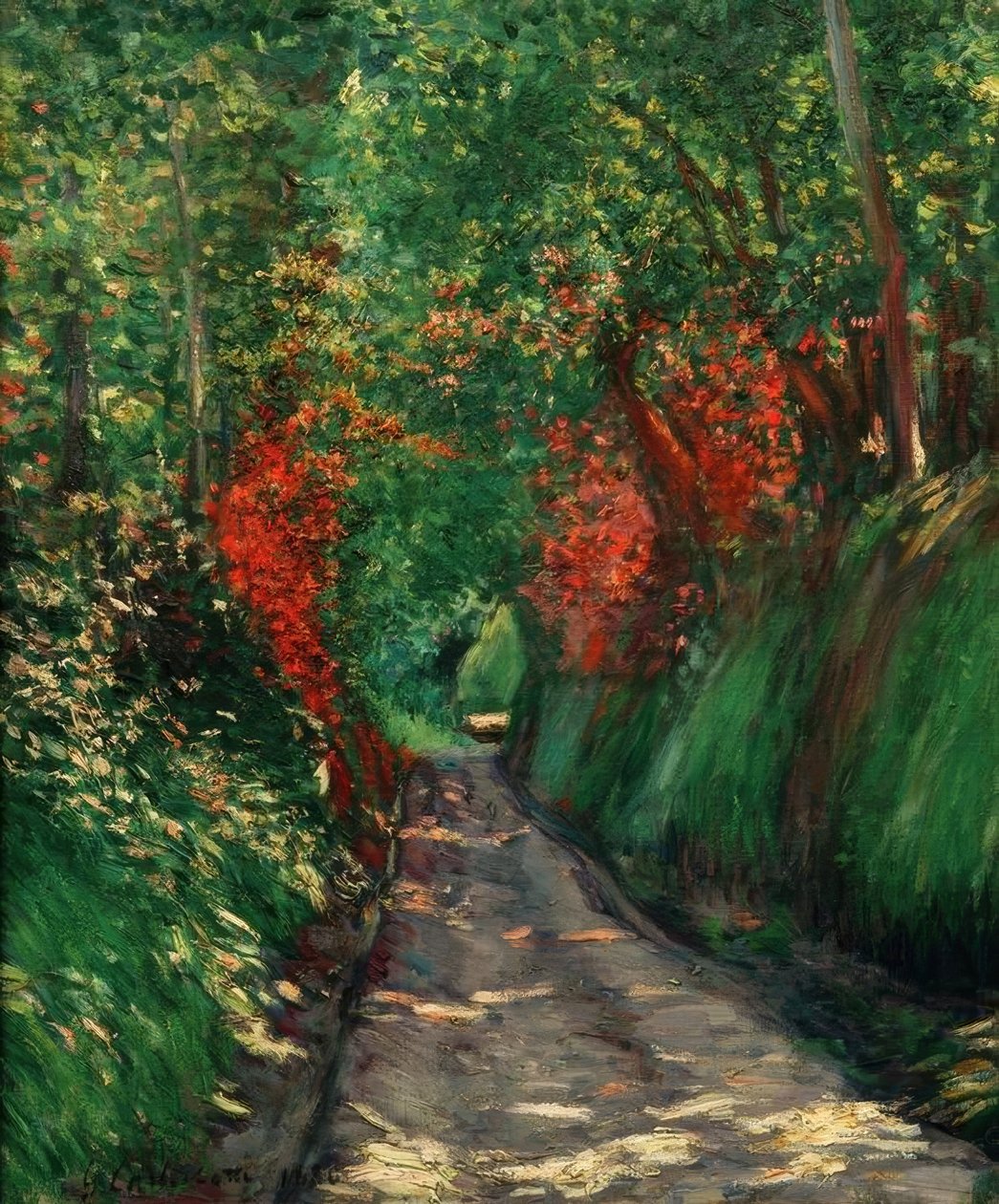 Ormandaki sokak by Gustave Caillebotte