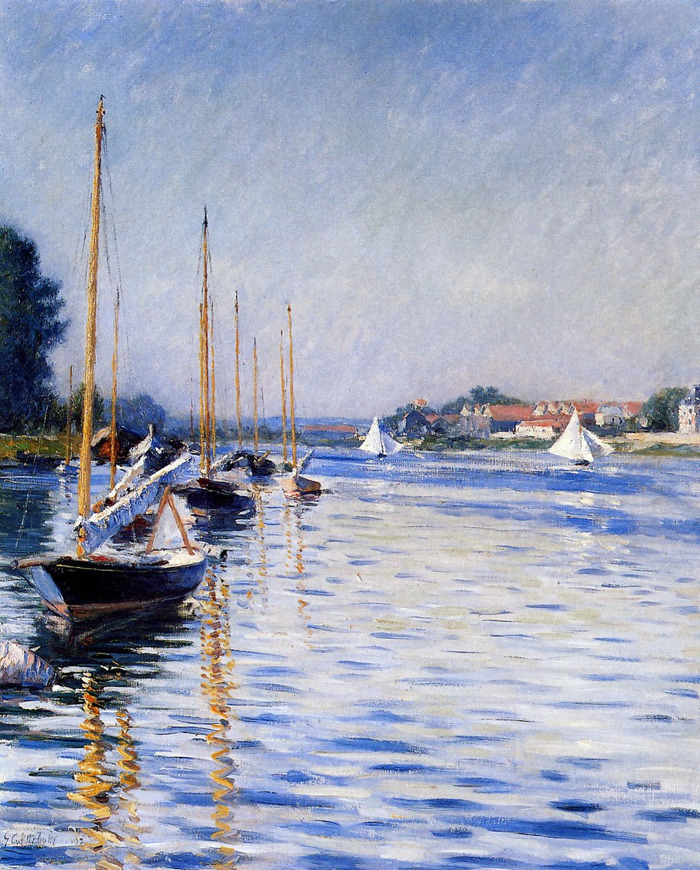 Sen Nehri üzerindeki tekneler by Gustave Caillebotte