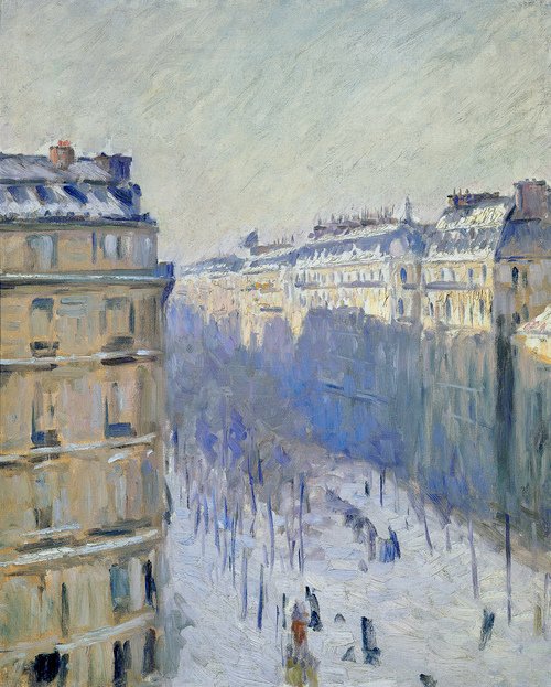 Boulevard Haussmann, kar etkisi (Flers) by Gustave Caillebotte