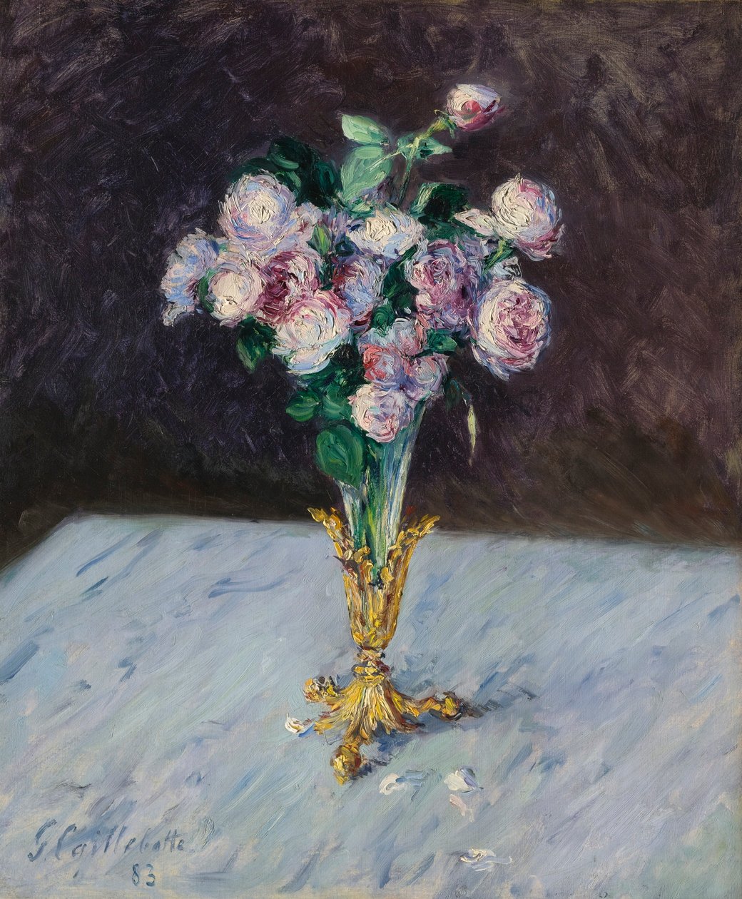 Vazoda gül buketi by Gustave Caillebotte