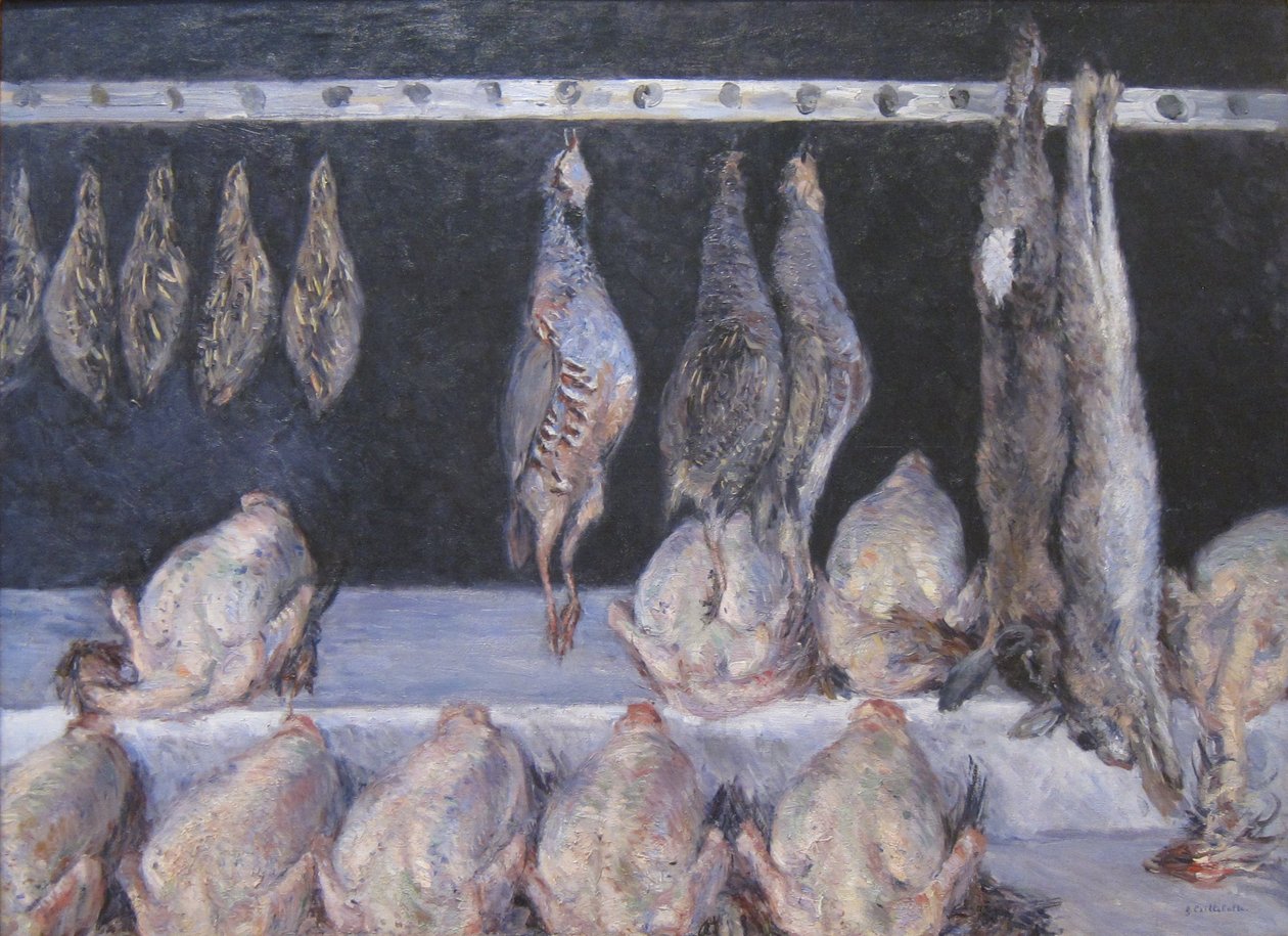 Tavukların ve Av Kuşlarının Gösterisi by Gustave Caillebotte