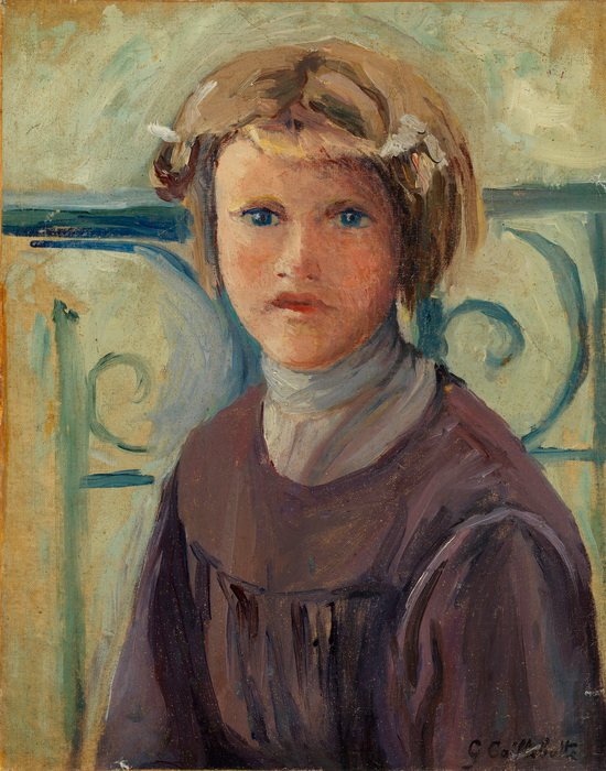 küçük kız, içinde, balkon by Gustave Caillebotte