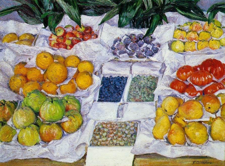 Ekrandaki meyveler by Gustave Caillebotte