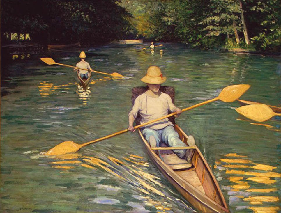 Yerres üzerinde Skiffs by Gustave Caillebotte