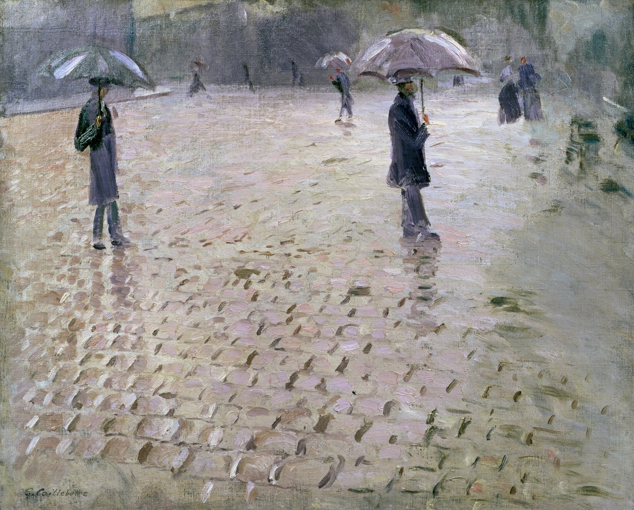 ಸ್ಟಡಿ ಫಾರ್ ಎ ಪ್ಯಾರಿಸ್ ಸ್ಟ್ರೀಟ್, ರೈನಿ ಡೇ, 1877 ಟರ್ಕ್ by Gustave Caillebotte